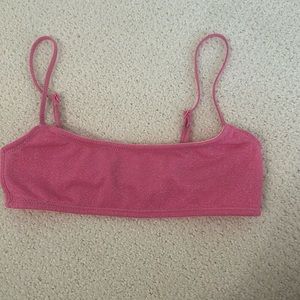 Pink triangl bathing suit top